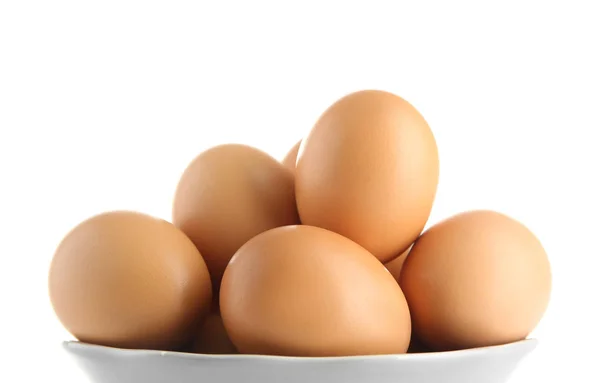 生鸡蛋放在碗里 — 图库照片