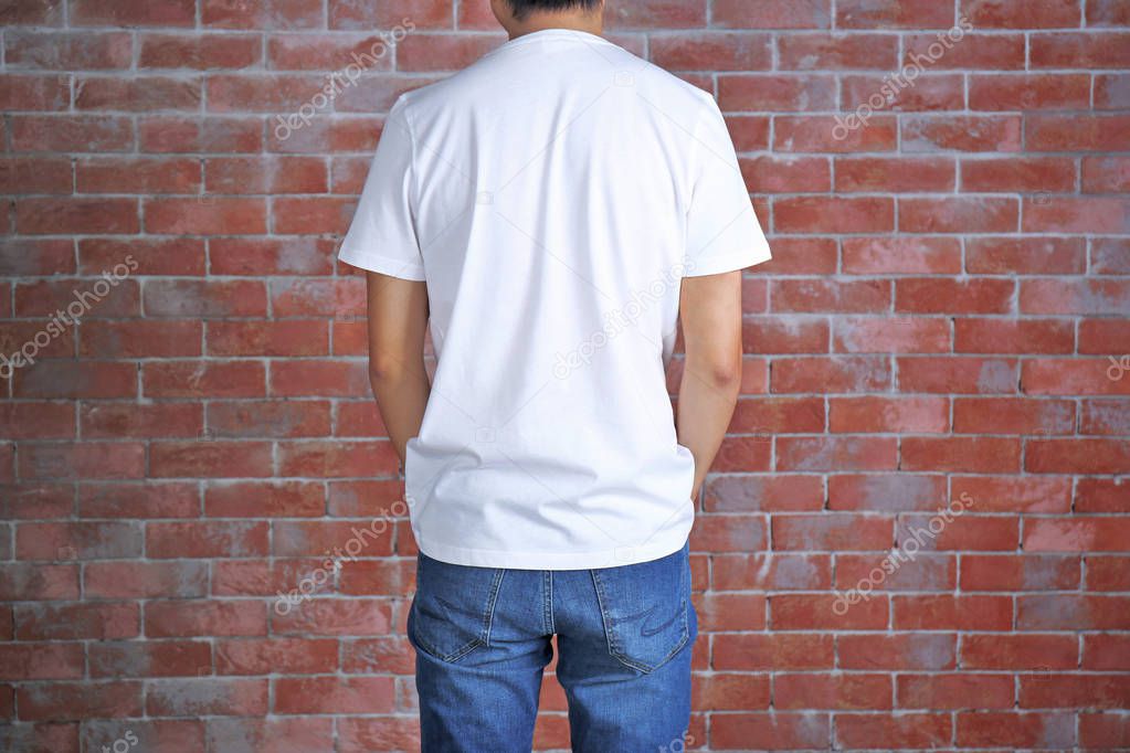 Young man in blank t-shirt