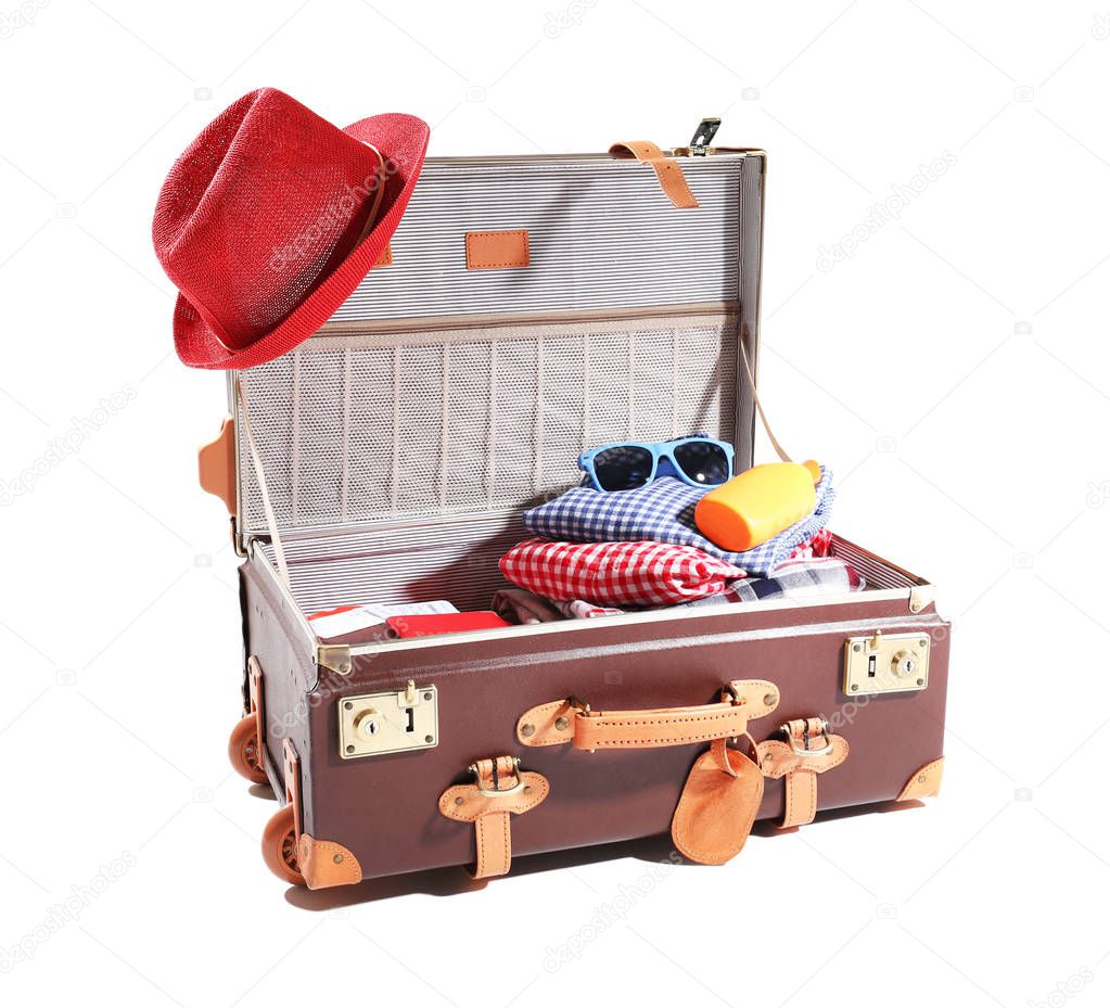 Packed traveller suitcase