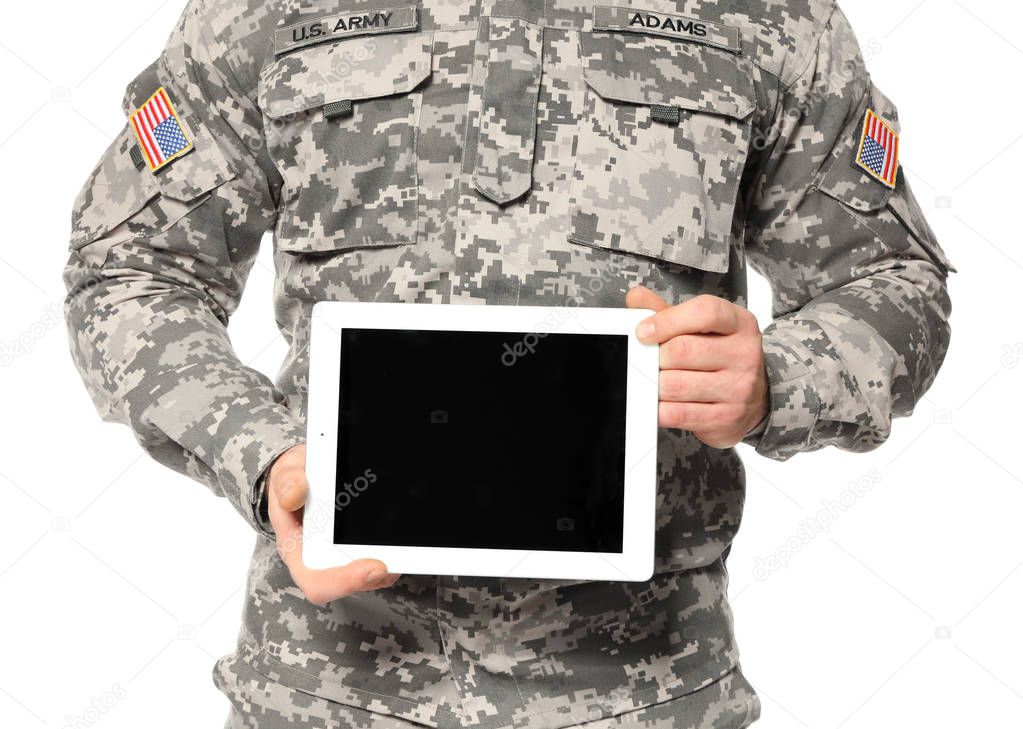 Soldier with tablet computer