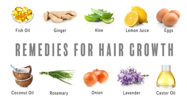 Remedies for hair growth — Stock Photo, Image