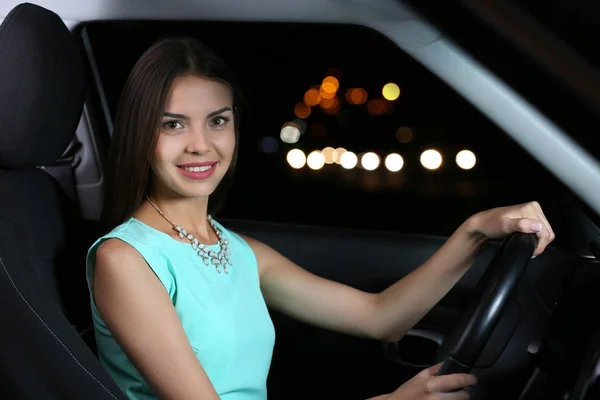 Beautiful girl driving — Stock Photo, Image