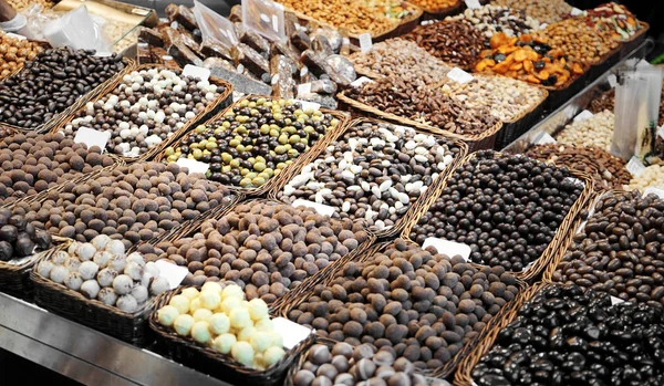 Obchod sladkosti na trhu — Stock fotografie