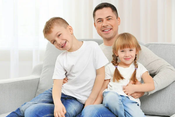 Happy father with children — Stock Photo, Image