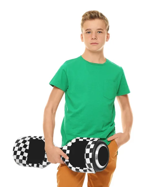 Ragazzo adolescente con gyroscooter — Foto Stock