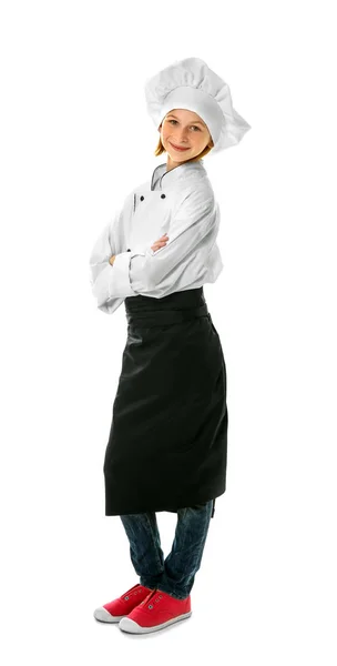 女孩在厨师制服 — 图库照片