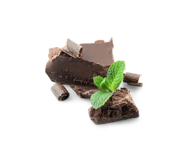 Piese de ciocolată rupte — Fotografie, imagine de stoc