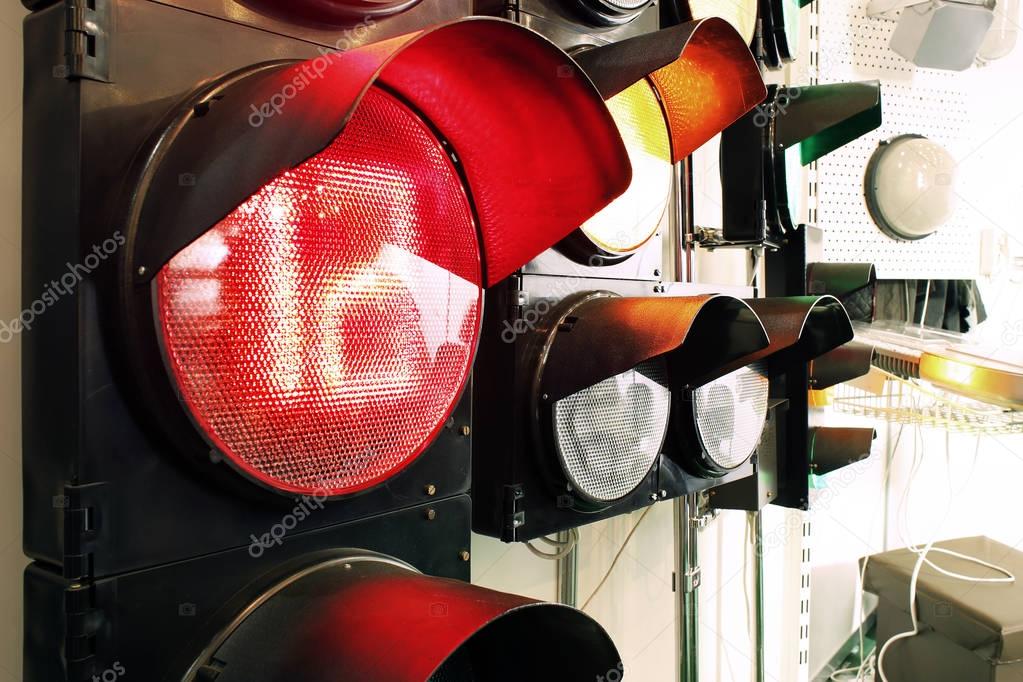 Closeup of traffic light