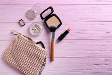 make up bag and decorative cosmetics clipart