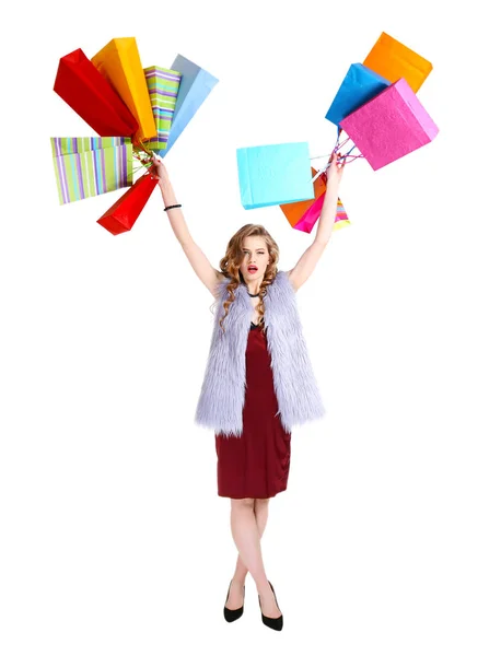 Woman with shopping bags — Stock Photo, Image