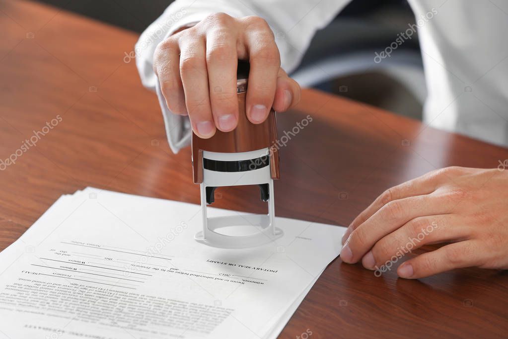 Notary public in office  