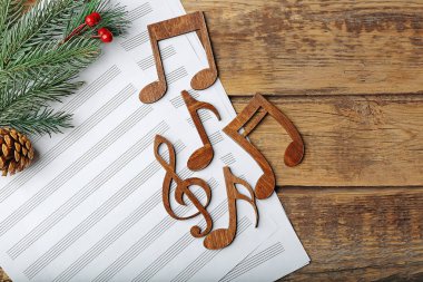 Christmas musical composition clipart