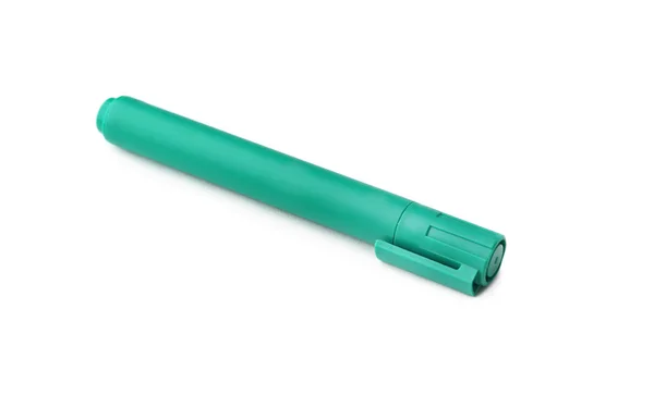 Penna feltro verde su bianco — Foto Stock
