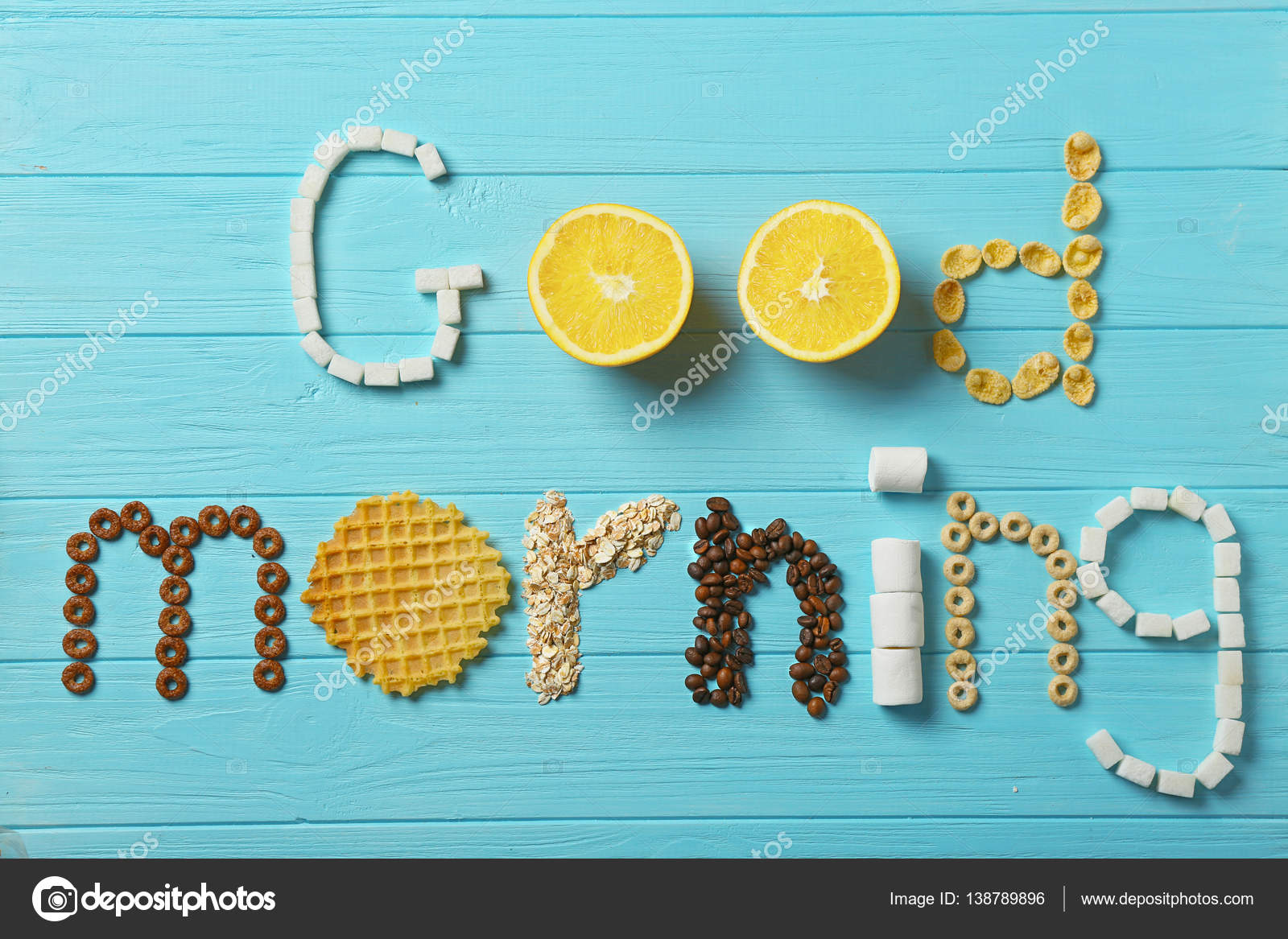 GOOD MORNING made with food — Photo