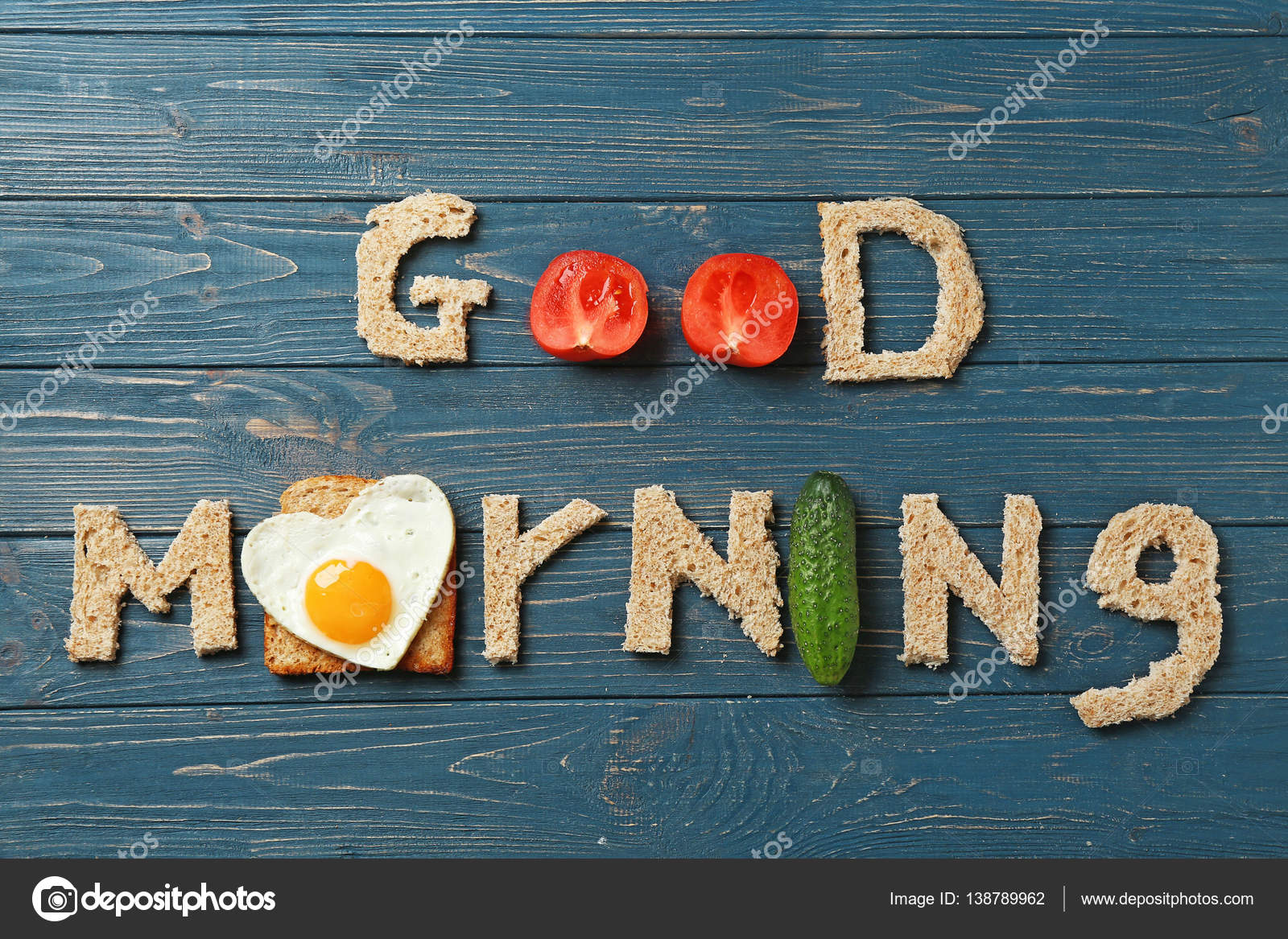 GOOD MORNING made with food Stock Photo by ©belchonock 138789962