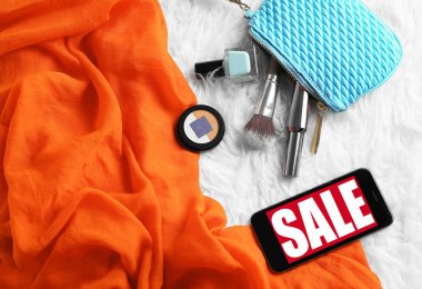 Kabarık arka plan üzerinde kozmetik