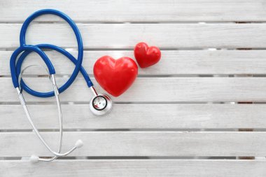 Stethoscope and red heart  clipart