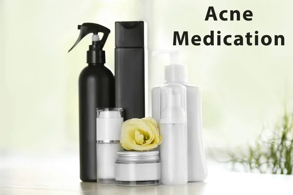 Acne medicatie cosmetische concept — Stockfoto