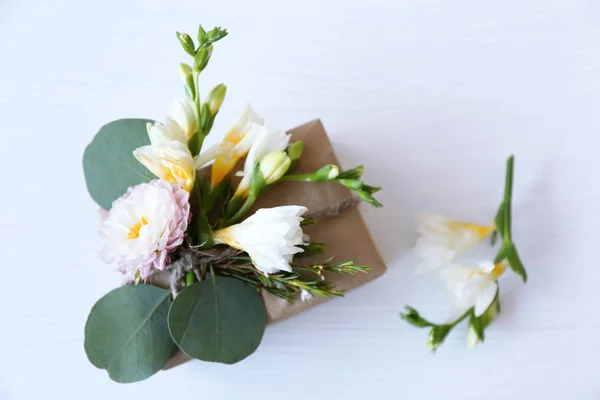 Box decorated with flowers — Stock Photo, Image