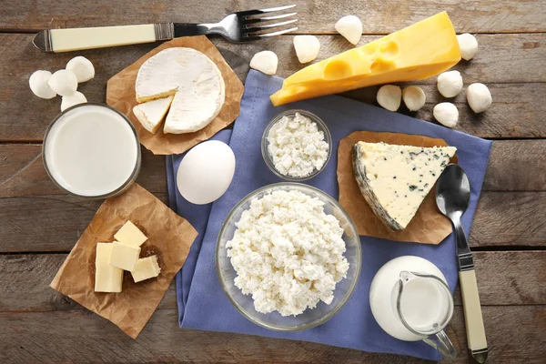 Different types of dairy products — Stock Photo, Image
