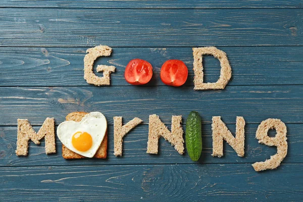 GOOD MORNING made with food — Stock Photo, Image