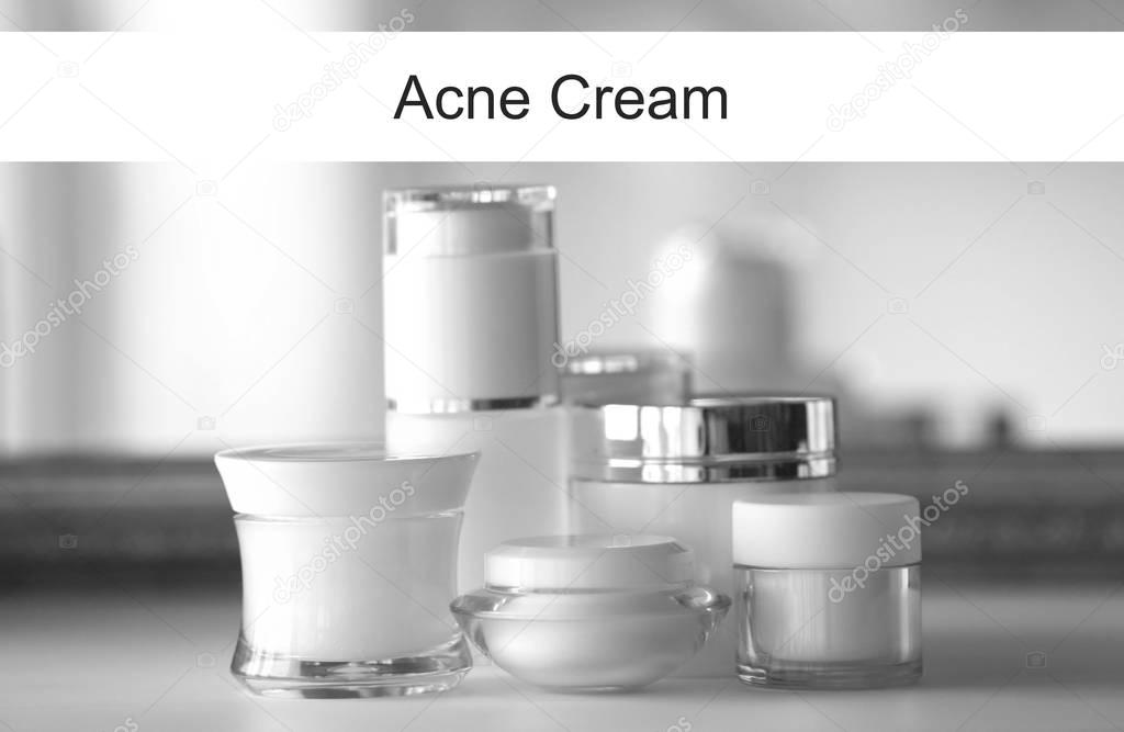 Acne medication cosmetic concept