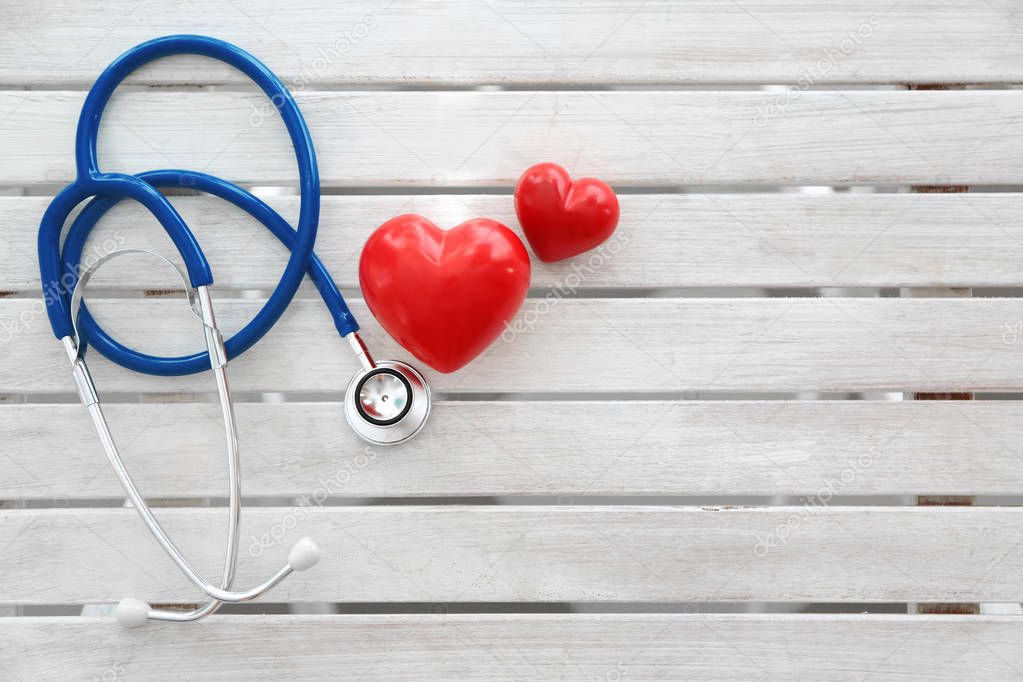 Stethoscope and red heart 