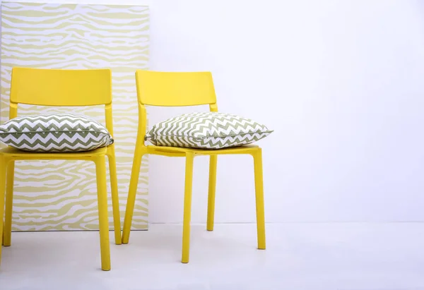 Modern yellow chairs — Stock Photo, Image