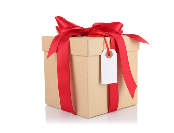 Gift box with ribbon bow — Stock Photo, Image