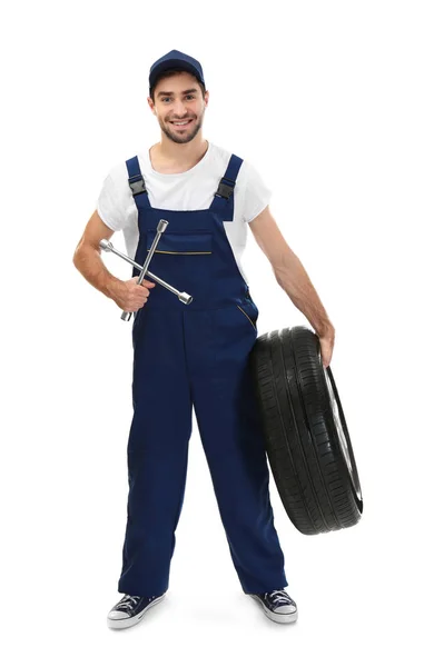Young mechanic in uniform — Stock Photo, Image