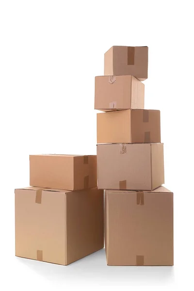 Συσκευασμένα κουτιά από χαρτόνι — Φωτογραφία Αρχείου