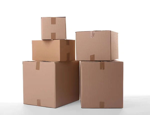 Yığılmış karton kutular — Stok fotoğraf