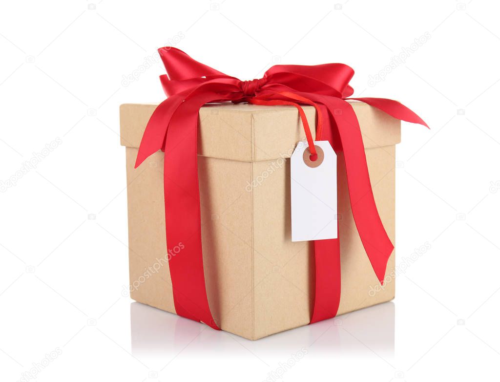 Gift box with ribbon bow