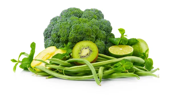 Verduras y frutas verdes — Foto de Stock