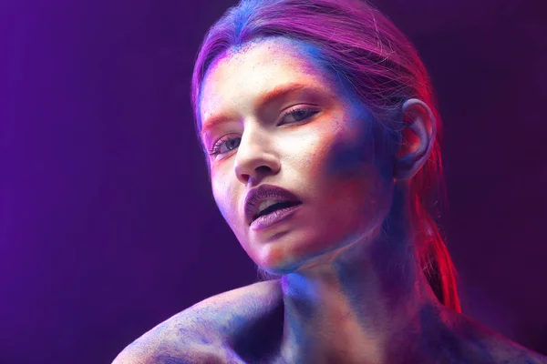 Portrait of woman with body-art — Stock Photo, Image