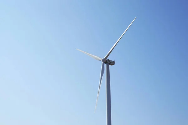 Molinos de viento en el campo al atardecer —  Fotos de Stock