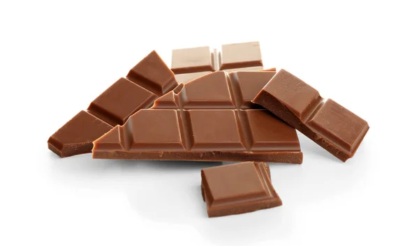 Broken milk chocolate pieces — Stock Photo, Image