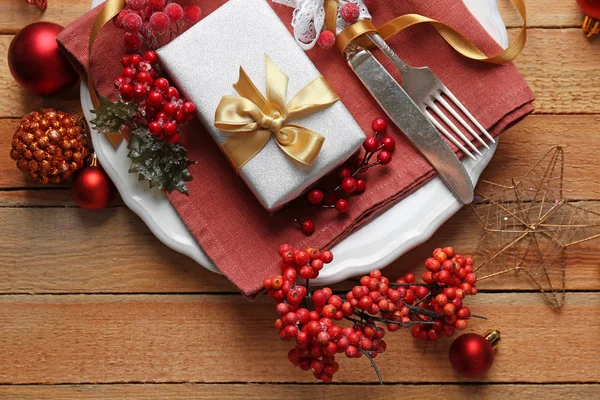 Beautiful Christmas table setting — Stock Photo, Image
