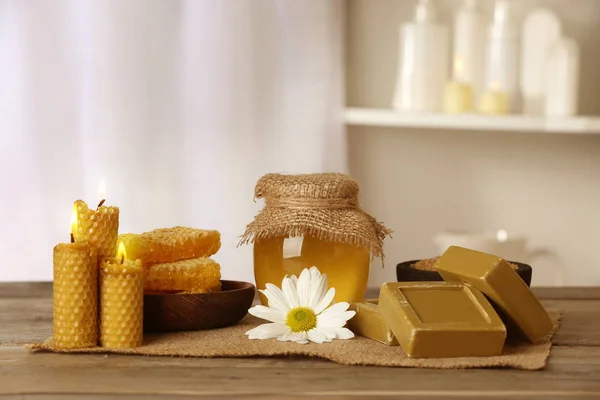 Honey spa set — Stock Photo, Image