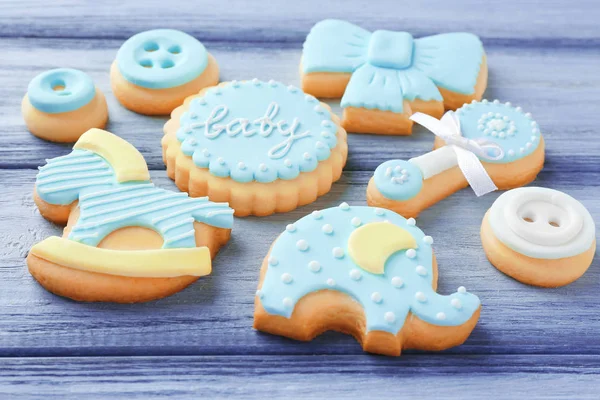 Baby cookies decorated with glaze — Stock Photo, Image