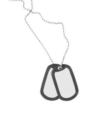 Military ID tags, isolated 