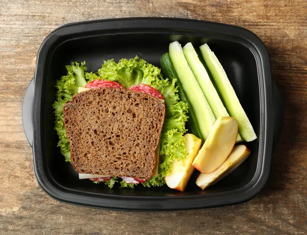 Oběd box s jídlem — Stock fotografie