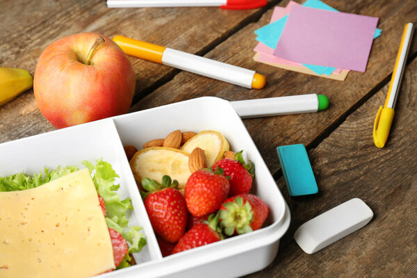 Lunch box with food  