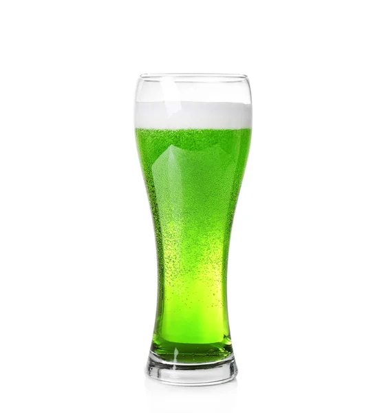 Vidrio con cerveza verde fría — Foto de Stock
