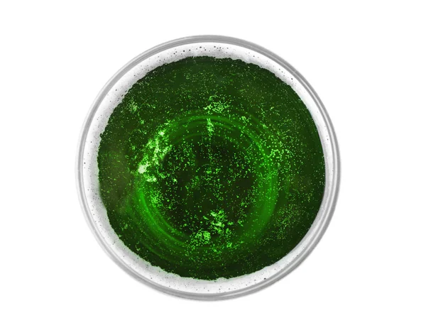 Szkło z zimnym piwem zielony — Zdjęcie stockowe