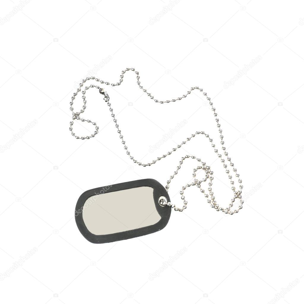 Military ID tag, isolated