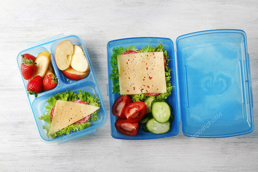 Lunch box with food  