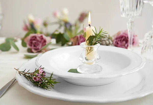 Table served for wedding dinner — Stock Photo, Image