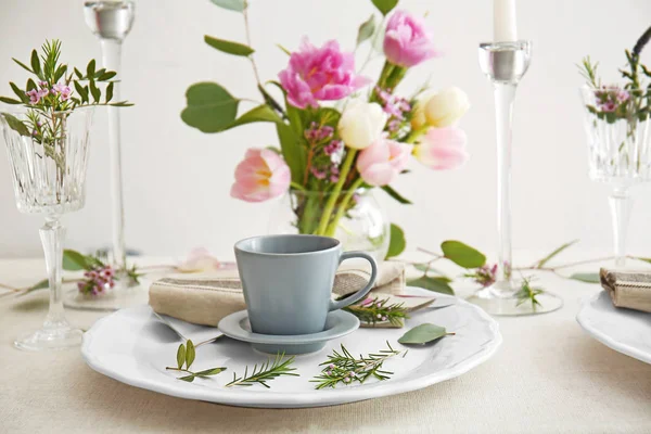 Table served for wedding dinner — Stock Photo, Image