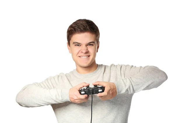 Teenager playing videogame — Stock Photo, Image